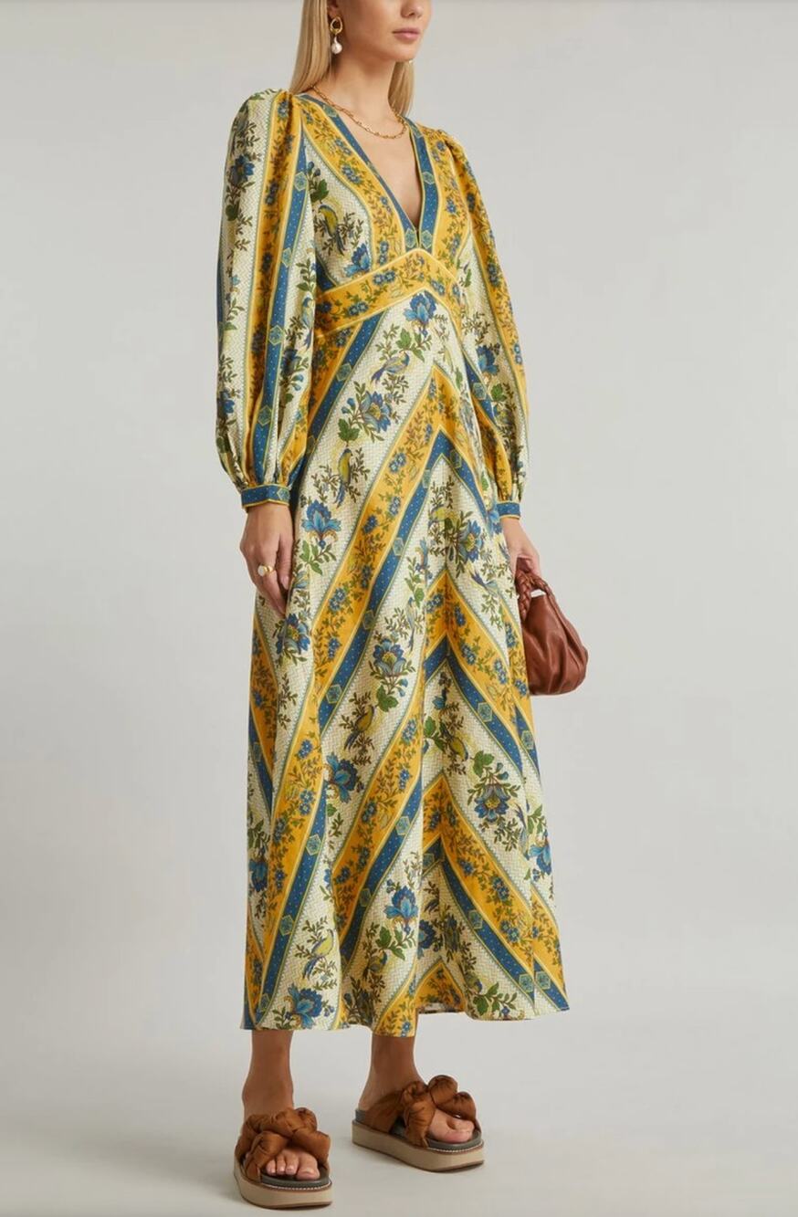 ALEMAIS Quinn Linen Midi-Dress size US 0